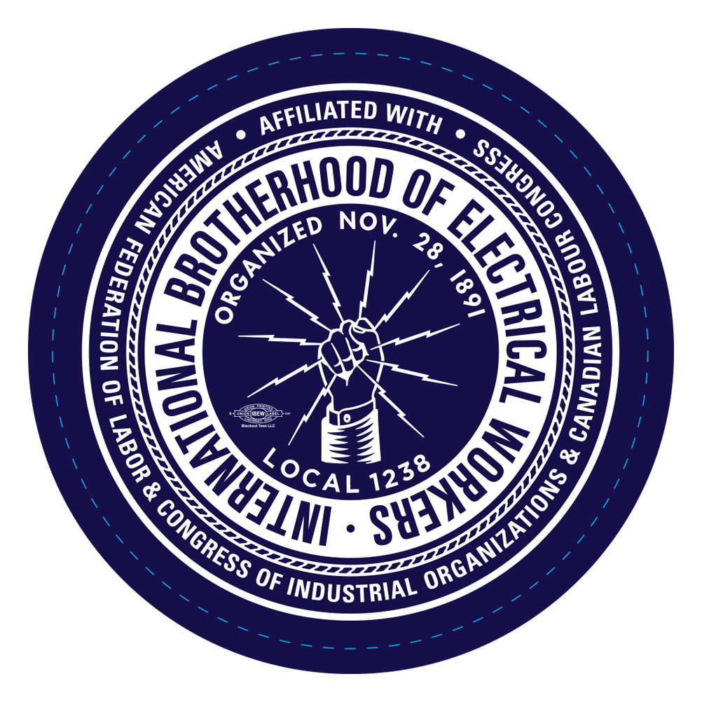 IBEW LOCAL 1238 NAVY BUG LOGO STICKER