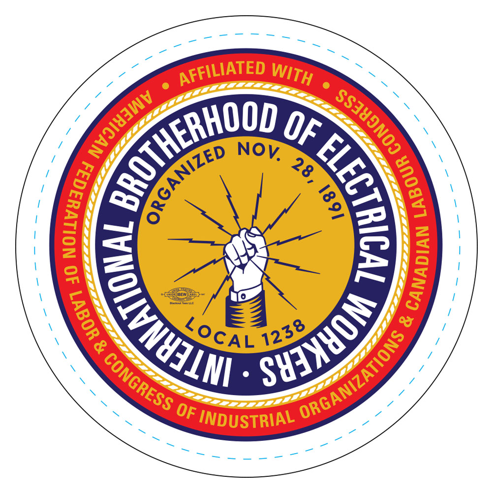 IBEW LOCAL 1238 FULL COLOR BUG LOGO STICKER