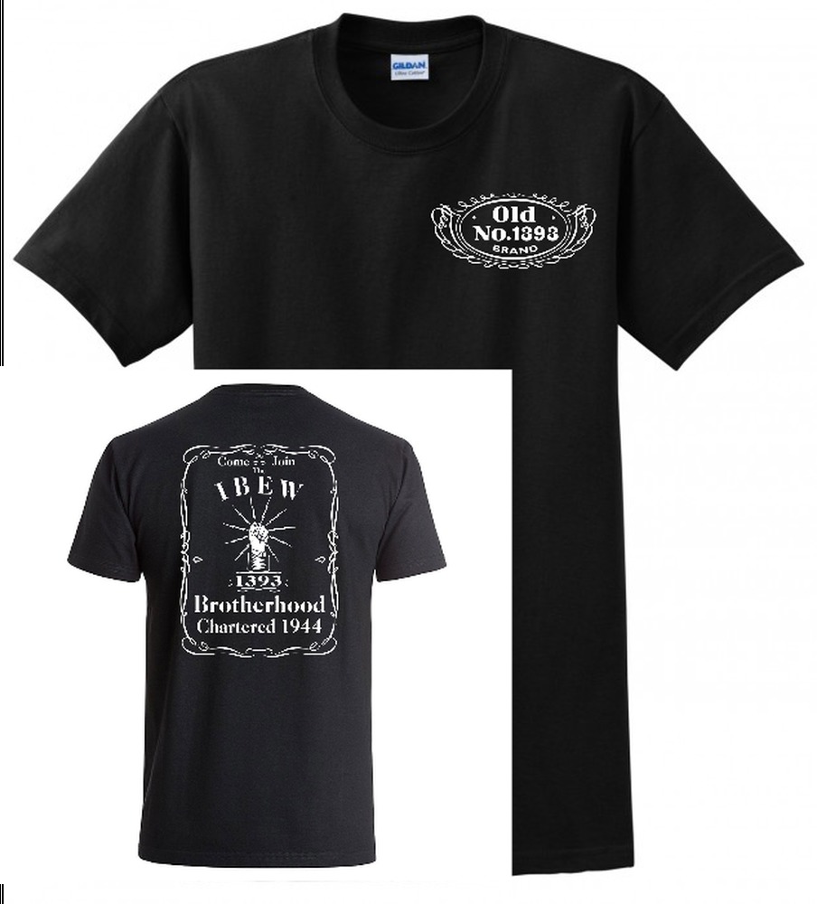 IBEW UNION OLD NUMBER 1393 1944 BROTHERHOOD USA MADE UNION PRINTED MENS TEE T-SHIRT