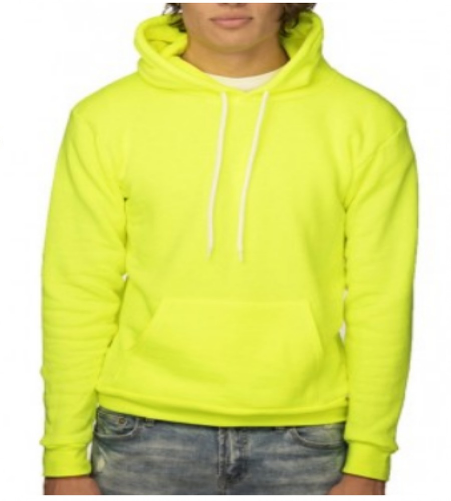 MADE IN USA ROY3155N MENS Fashion Fleece Neon SAFETY ORANGE AND GREEN Pullover Hoody