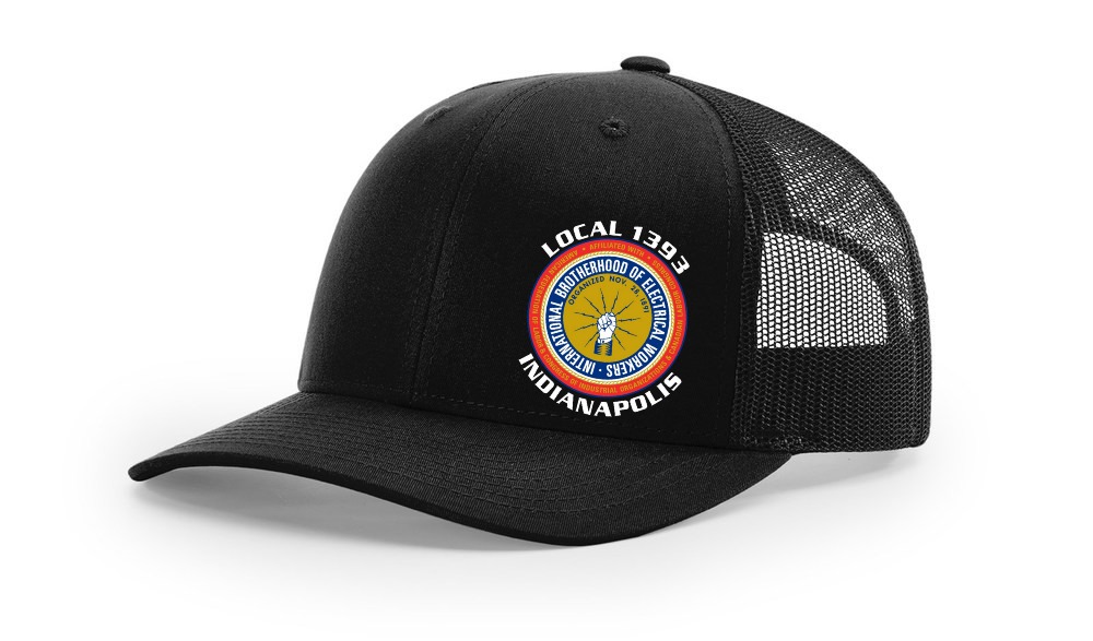 LOCAL 1393 IBEW FULL COLOR ROUND LOGO USA MADE TRUCKER HAT CAP