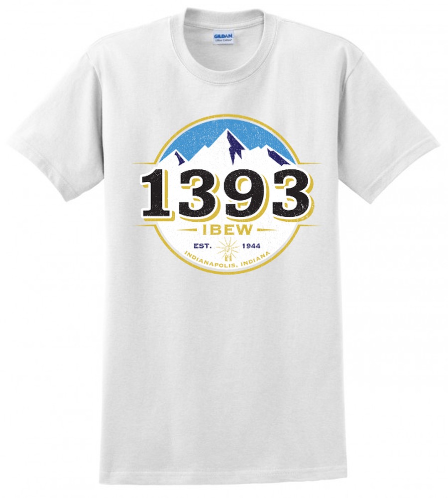 1393 EST 1944 MOUNTAIN LOGO DRINK UP MENS T-SHIRT