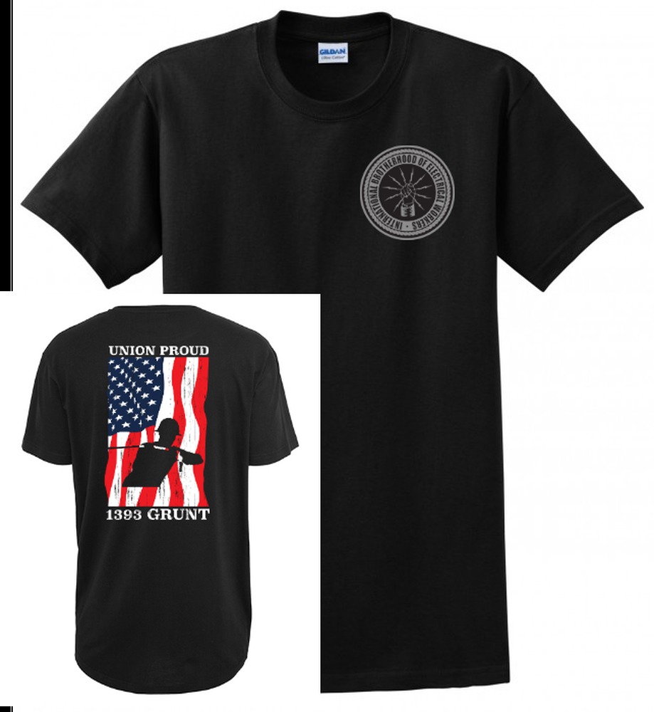 GRUNT IBEW LOCAL 1393 UNION PRIDE MENS USA MADE MENS TEE T-SHIRT