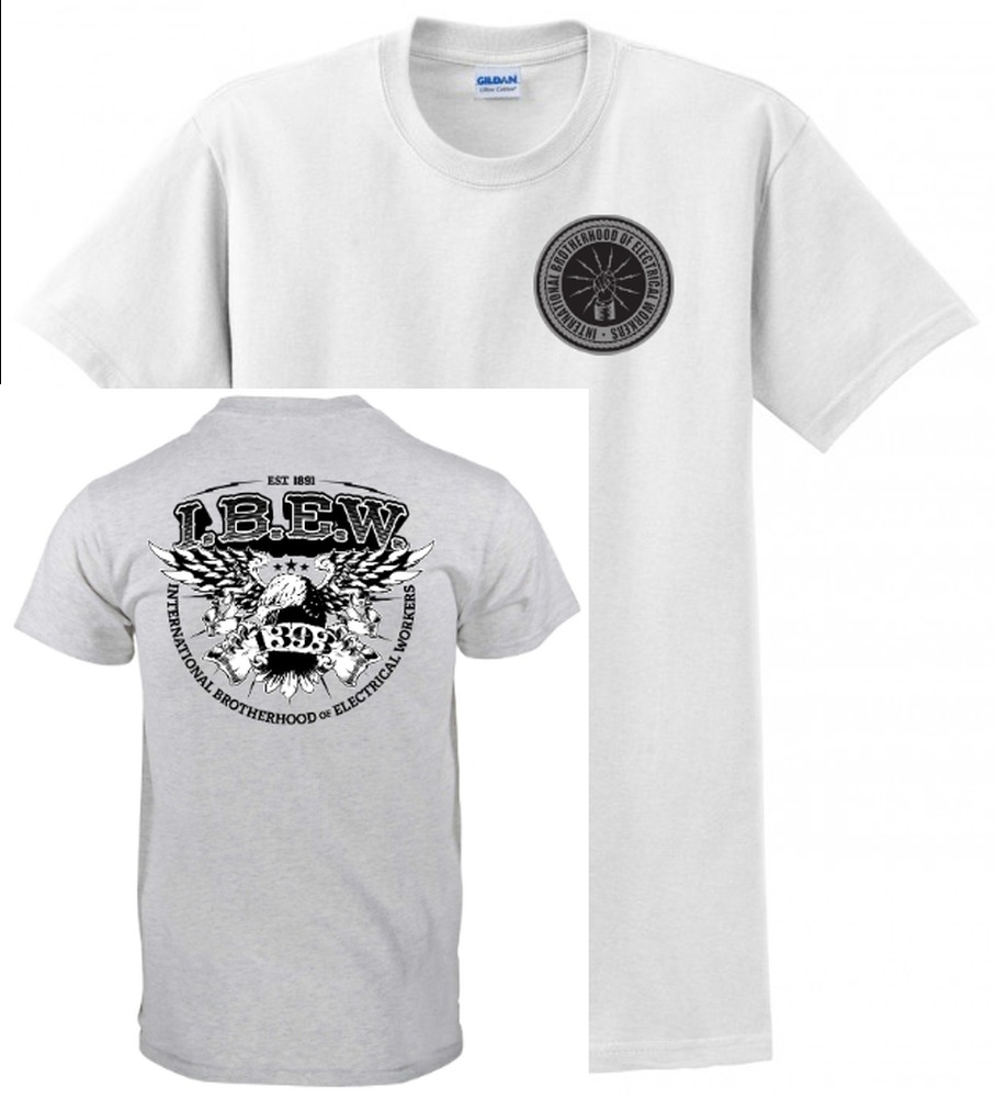 IBEW 1393 EAGLE DESIGN USA MADE UNION PRINTED MENS TEE T-SHIRT