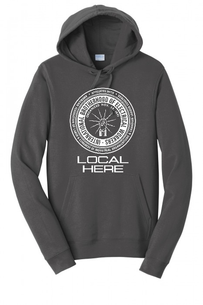 IBEW YOUR LOCAL HERE ROUND LOGO USA MADE UNION PRINTED HOODY 960