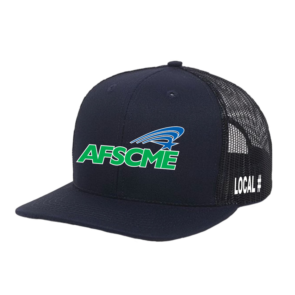 AFSCME YOUR LOCAL HERE SERVICE EMPLOYEES UNION MADE CAP TRUCKER HAT