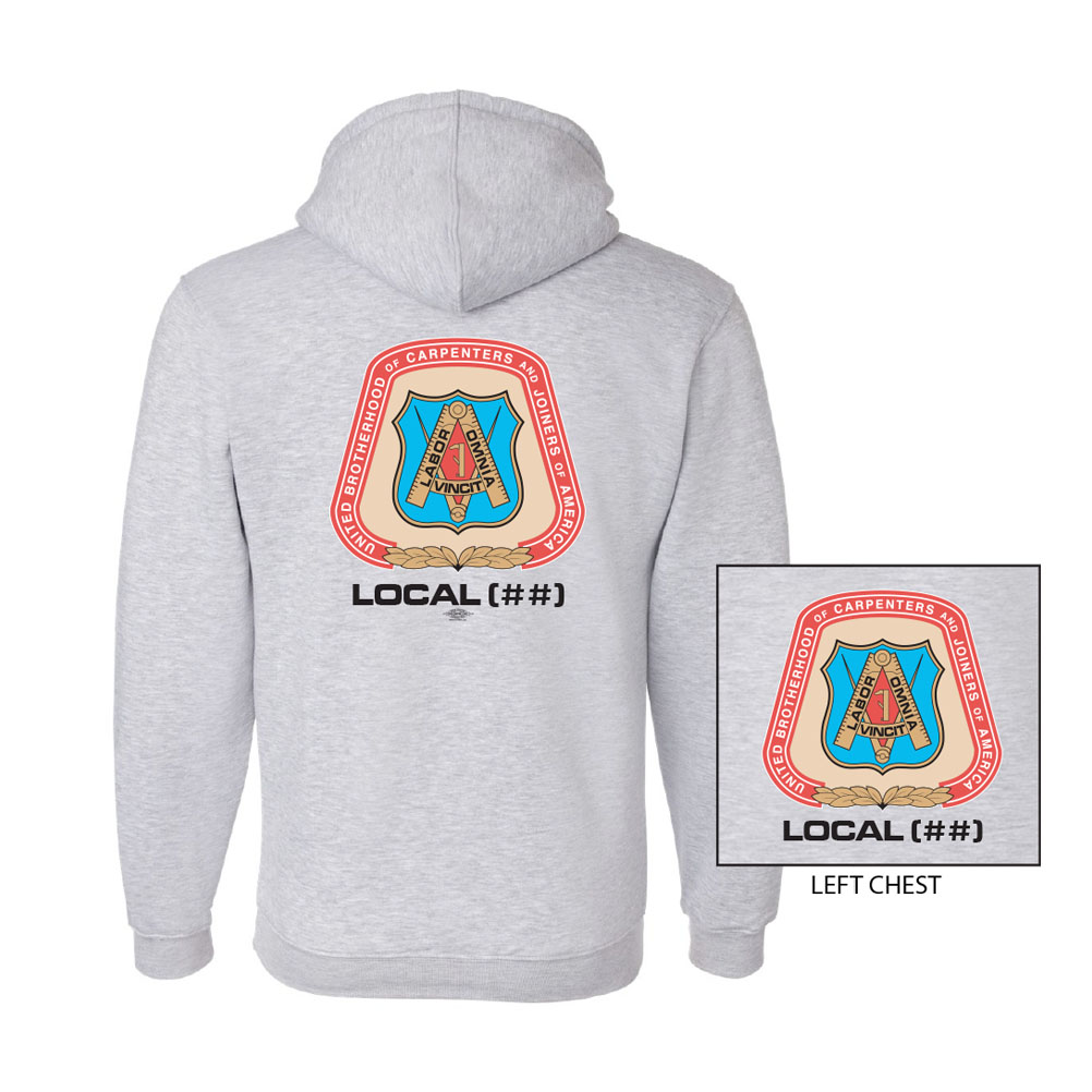 CARPENTERS YOUR LOCAL HERE SERVICE EMPLOYEES USA MADE UNION PRINTED MENS HOODY 960