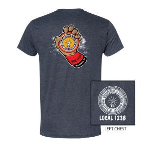 IBEW LOCAL 1238 GLOVE LOGO MENS SHORT SLEEVE UNION PRINTED T-SHIRT