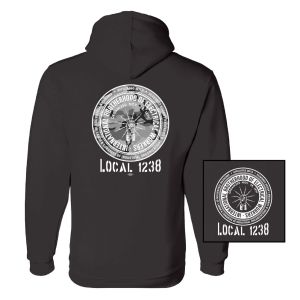 IBEW LOCAL 1238 SNOW CAMO MENS LONG SLEEVE UNION PRINTED HOODIE