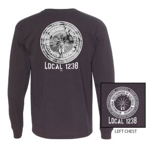 IBEW LOCAL 1238 SNOW CAMO MENS LONG SLEEVE UNION PRINTED T-SHIRT