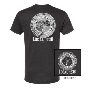 IBEW LOCAL 1238 SNOW CAMO MENS SHORT SLEEVE UNION PRINTED T-SHIRT