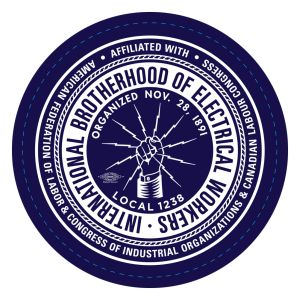 IBEW LOCAL 1238 NAVY BUG LOGO STICKER