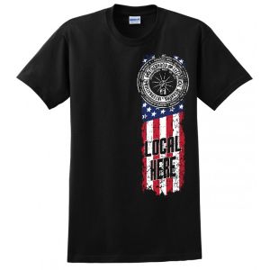 IBEW AMERICAN FLAG DOWN SIDE USA MADE TEE UNION PRINTED FUNNY MENS S-4XL T-SHIRT