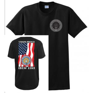 UNION MEMBER FULL COLOR 1393 IBEW UNION PROUD USA MADE UNION PRINTED MENS TEE T-SHIRT