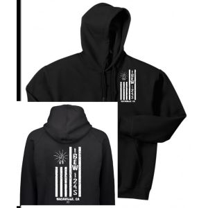 IBEW LOCAL 1245 VERTICAL FLAG USA MADE UNION PRINTED MENS HOODIE BAYSIDE SWEATSHIRT