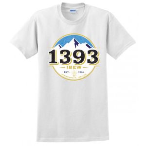 1393 EST 1944 MOUNTAIN LOGO DRINK UP MENS T-SHIRT