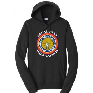 IBEW LOCAL1393 HEAVY HOODED SWEATSHIRT HOODIE ROUND LOGO USA MADE UNION PRINTED L9521