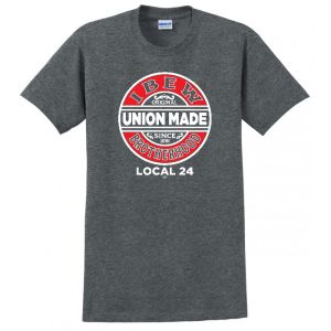 IBEW LOCAL 24 ROUND UNION MADE LOGO MENS USA MADE T-SHIRT
