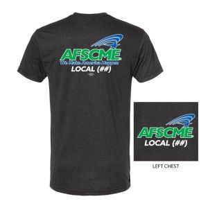 AFSCME YOUR LOCAL HERE SERVICE EMPLOYEES USA MADE UNION PRINTED MENS TRI BLEND T-SHIRT 5710