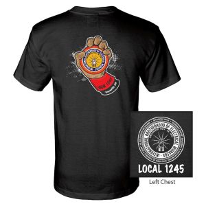 IBEW LOCAL 1245 GLOVE LOGO MENS SHORT SLEEVE SHIRT
