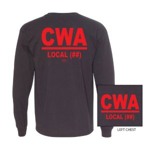 CWA COMMUNICATIONS WORKERS OF AMERICA USA MADE UNION PRINTED MENS LONG SLEEVE T-SHIRT 5060