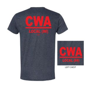CWA COMMUNICATIONS WORKERS OF AMERICA USA MADE UNION PRINTED MENS TRI BLEND T-SHIRT 5710