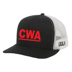 CWA COMMUNICATIONS WORKERS OF AMERICA UNION MADE CAP TRUCKER HAT