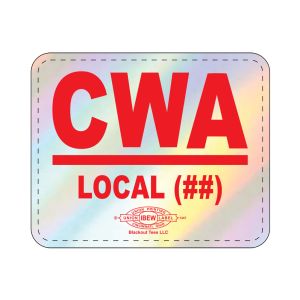 CWA COMMUNICATIONS WORKERS OF AMERICA UNION MADE HOLOGRAM STICKERS