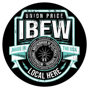 IBEW YOUR LOCAL HERE TEAL STICKER UNION MADE PICK YOUR SIZE AND QUANTITY DC0011