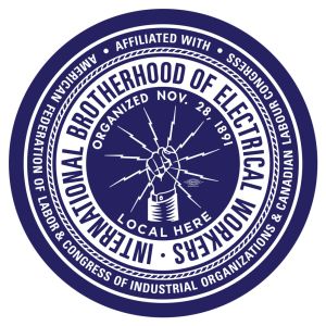 IBEW YOUR LOCAL HERE NAVY ROUND STICKER UNION MADE PICK YOUR SIZE AND QUANTITY DC0012