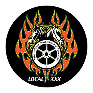 TEAMSTERS YOUR LOCAL HERE FIRE DOUBLE HORSE STICKER UNION MADE PICK YOUR SIZE AND QUANTITY