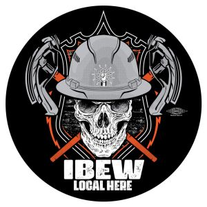 IBEW YOUR LOCAL HERE CROSS BENDERS STICKER UNION MADE PICK YOUR SIZE AND QUANTITY DC005