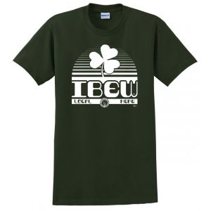 IBEW IRISH CLOVER SAINT PATRICKS DAY GIFT USA MADE TEE UNION PRINTED FUNNY MENS S-4XL T-SHIRT