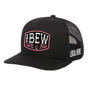 IBEW YOUR LOCAL HERE RW LOGO UNION MADE TRUCKER HAT BASEBALL CAP HL009
