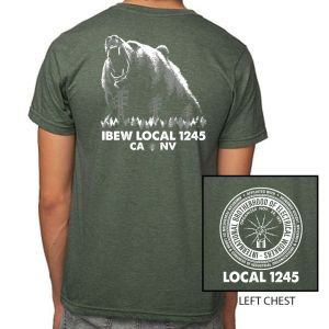 IBEW LOCAL 1245  BEAR PINES USA MADE UNION PRINTED T-SHIRT 