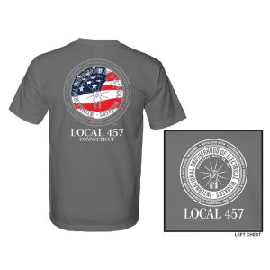 IBEW LOCAL 457 AMERICAN FLAG MENS SHORT SLEEVE T-SHIRT