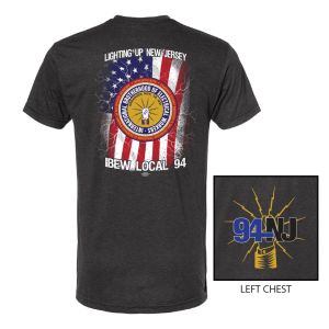  IBEW LOCAL 94 FLAG DESIGN UNION PRINTED MENS T-SHIRT
