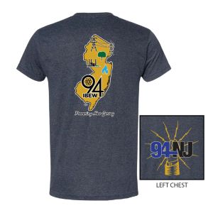 IBEW LOCAL 94 NEW JERSEY STATE DESIGN UNION PRINTED MENS T-SHIRT