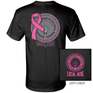 IBEW YOUR LOCAL HERE RIBBON ROUND LOGO USA MADE UNION PRINTED T-SHIRT SL0099