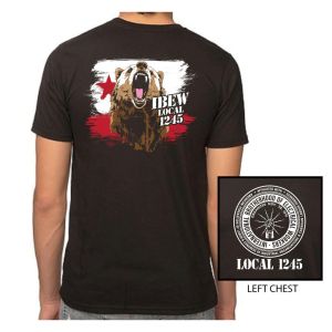IBEW LOCAL 1245 BEAR FLAG WITH STAR 5050 MENS SHORT SLEEVE T-SHIRT