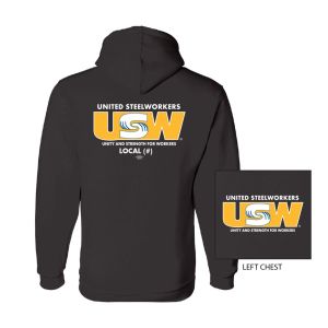 USW UNITED STEEL WORKERS MENS HOODIE USA MADE UNION PRINTED