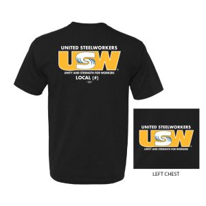 USW UNITED STEEL WORKERS MENS T-SHIRT USA MADE UNION PRINTED