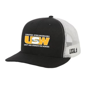 USW UNITED STEEL WORKERS MENS TRUCKER STYLE CAP UNION MADE HAT