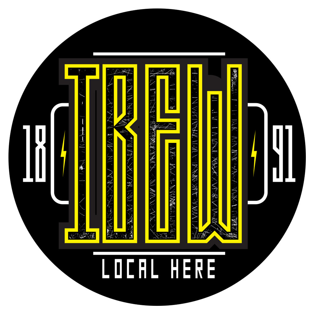 IBEW YOUR LOCAL HERE TALL FONT STICKER UNION MADE PICK YOUR SIZE AND QUANTITY DC001