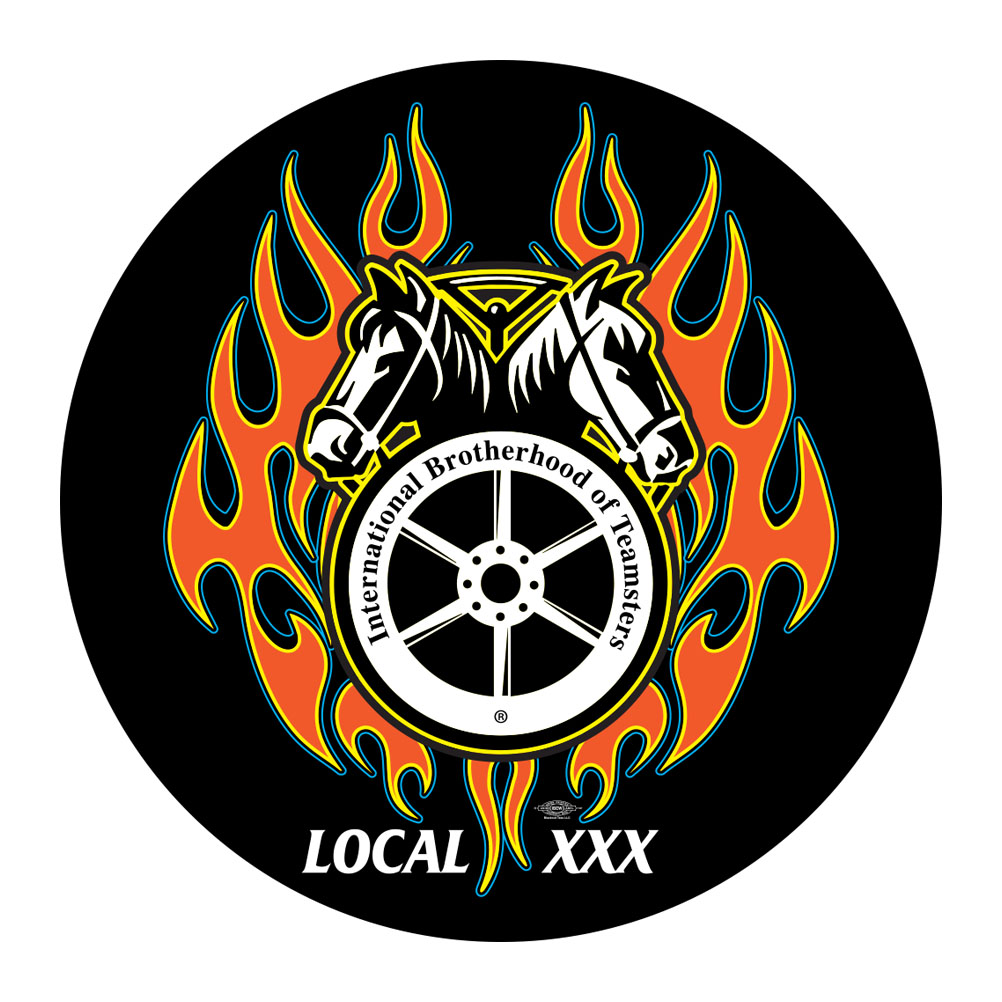 TEAMSTERS YOUR LOCAL HERE FIRE DOUBLE HORSE STICKER UNION MADE PICK YOUR SIZE AND QUANTITY