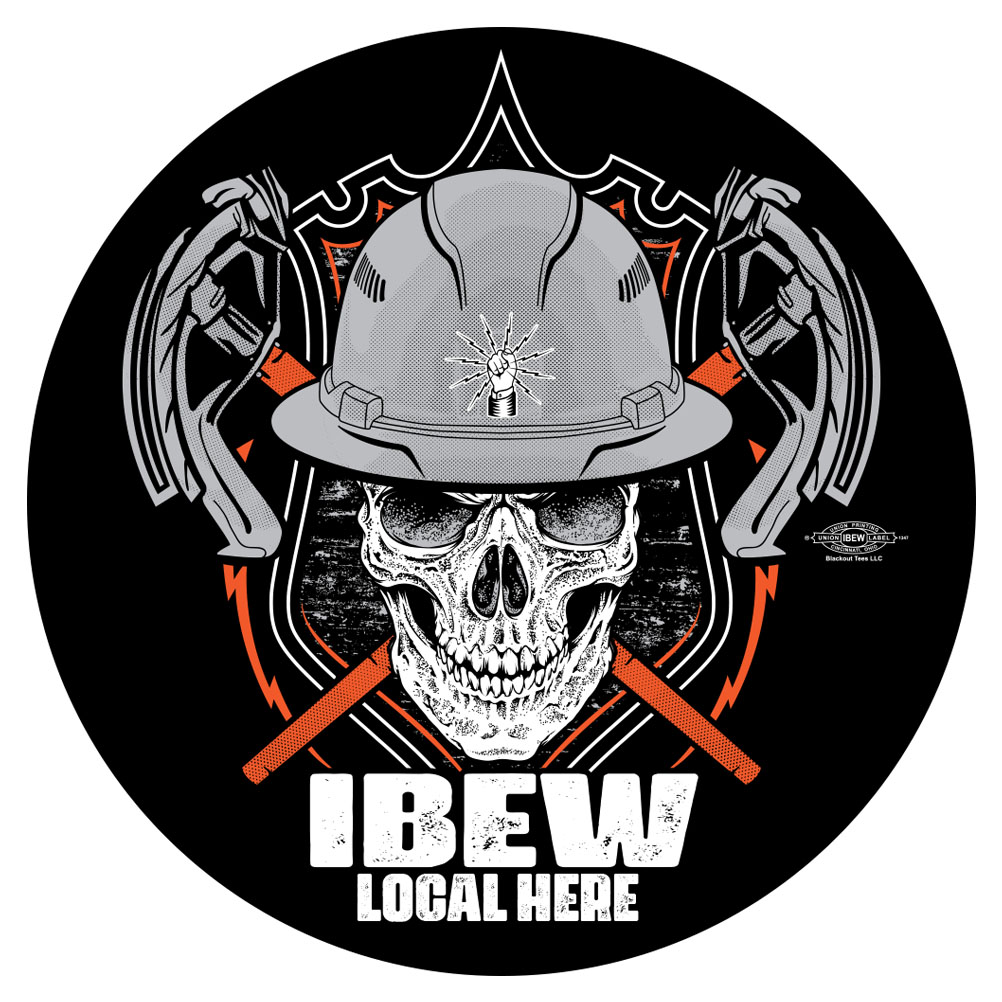 IBEW YOUR LOCAL HERE CROSS BENDERS STICKER UNION MADE PICK YOUR SIZE AND QUANTITY DC005