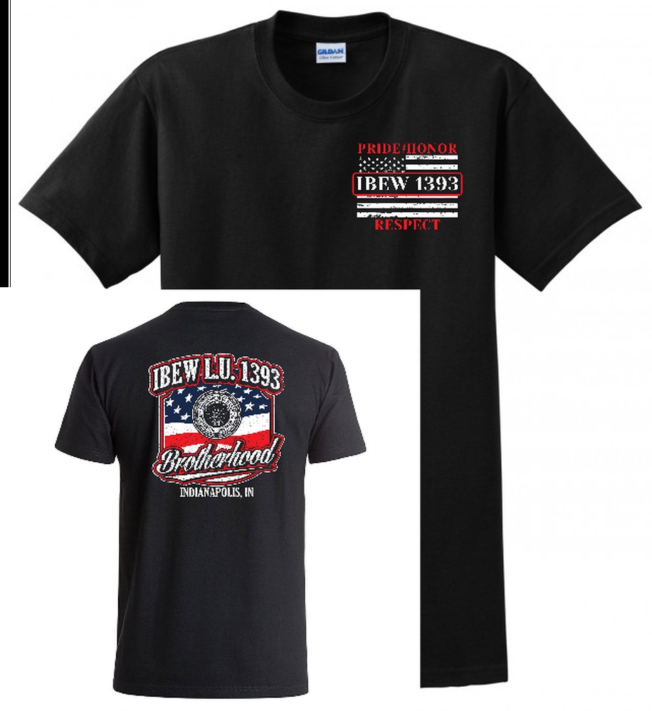 1393 IBEW UNION BROTHERHOOD RESPECT USA MADE UNION PRINTED MENS TEE T-SHIRT