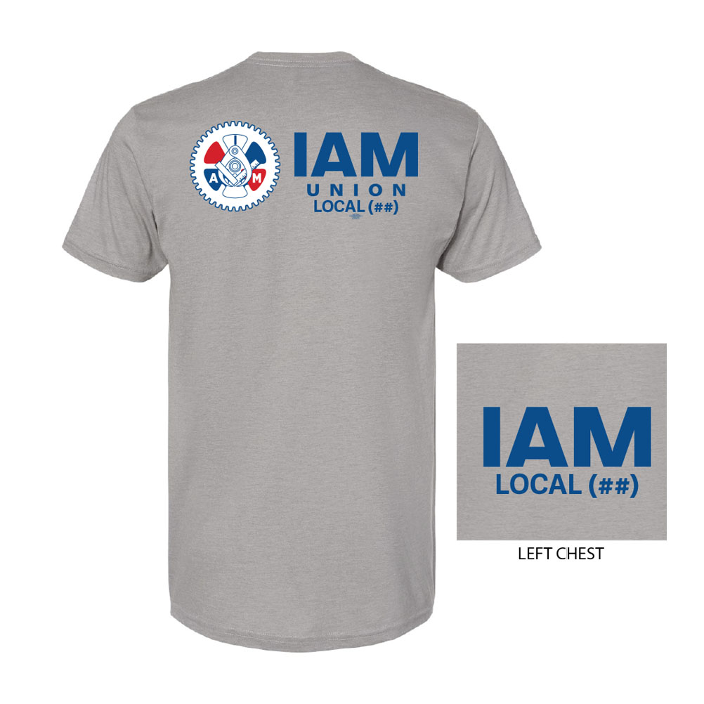 IAM MACHINIST YOUR LOCAL HERE USA MADE UNION PRINTED MENS TRI BLEND T-SHIRT 5710
