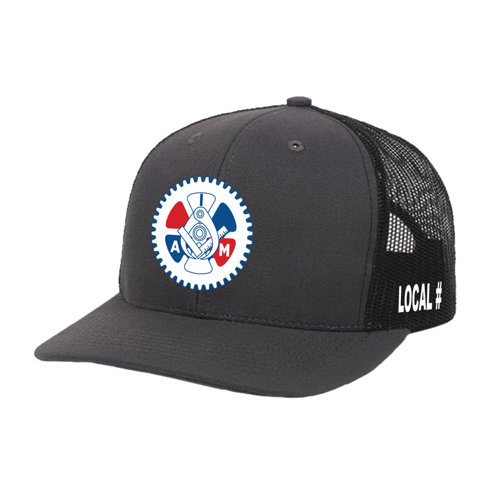 IAM MACHINIST  YOUR LOCAL HERE SERVICE EMPLOYEES UNION MADE CAP TRUCKER HAT