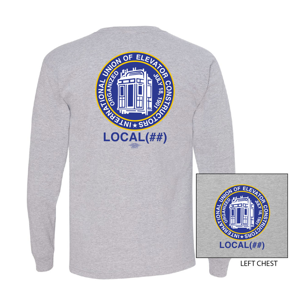 IUEC INTERNATIONAL UNION OF ELEVATOR CONSTRUCTORS MENS COTTON LONG SLEEVE T-SHIRT  5060